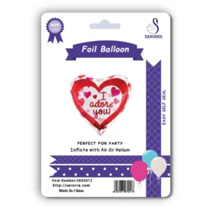 Sarorra Foil Balloon 18 inches adds a festive touch to Valentine’s Day, birthdays, and wedding anniversaries. Durable, shiny, and heart-shaped—perfect for expressing love and creating memorable celebrations.