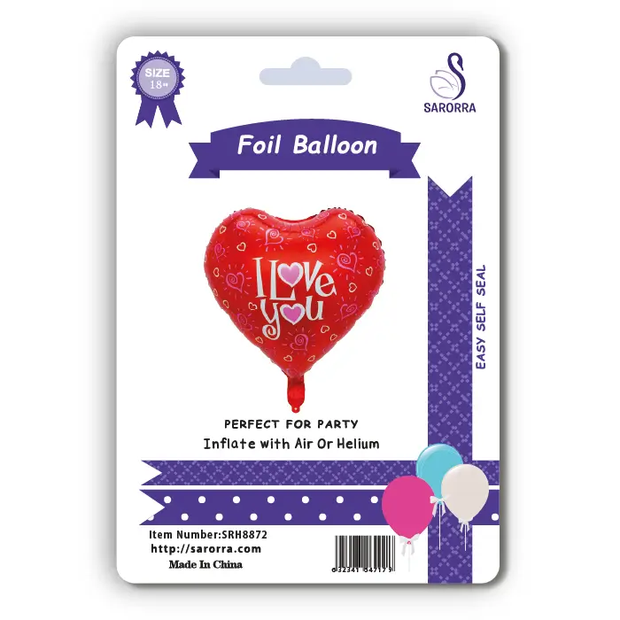 Sarorra 18 inch heart shape foil balloon