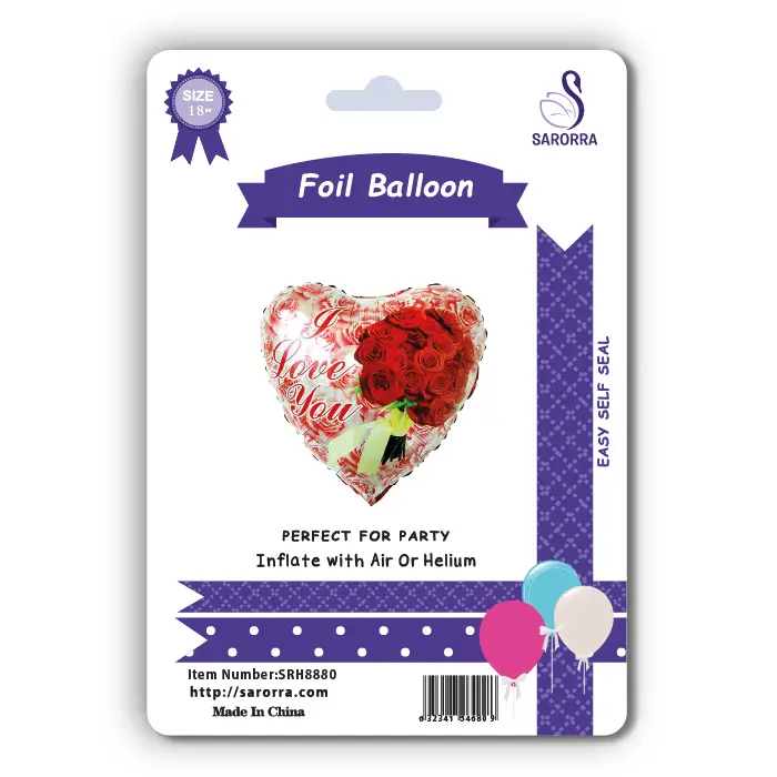 Sarorra 18 inch heart shape foil balloon