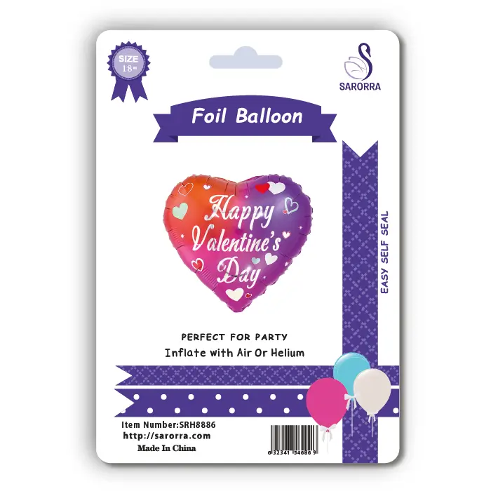 Sarorra 18 inch heart shape foil balloon