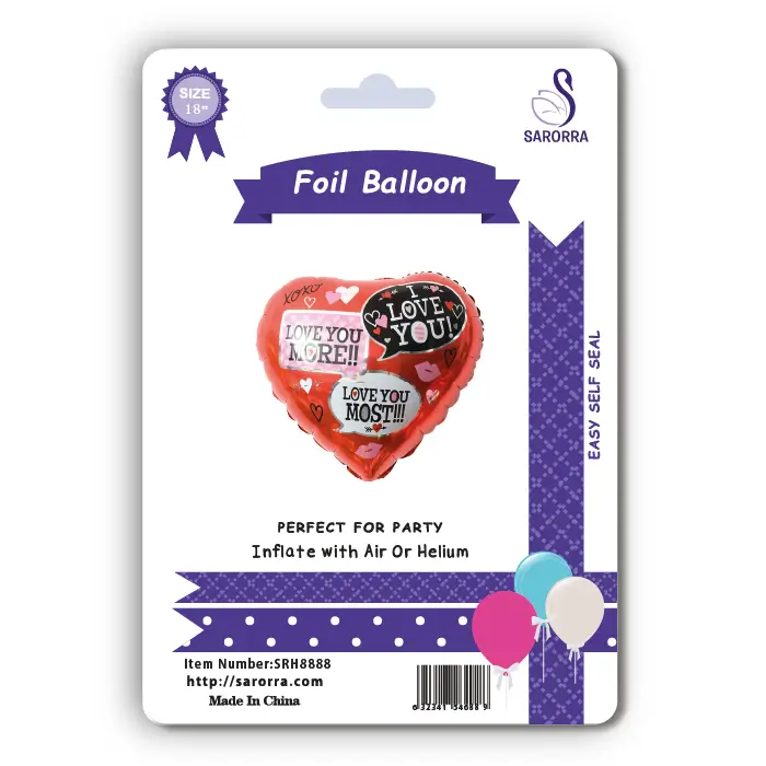 Sarorra 18 inch heart shape foil balloon