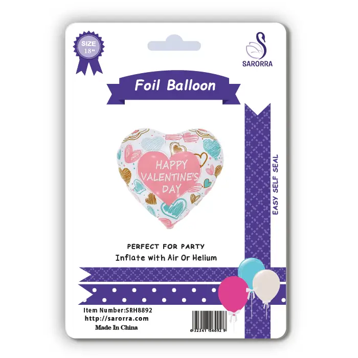 Sarorra 18 inch heart shape foil balloon