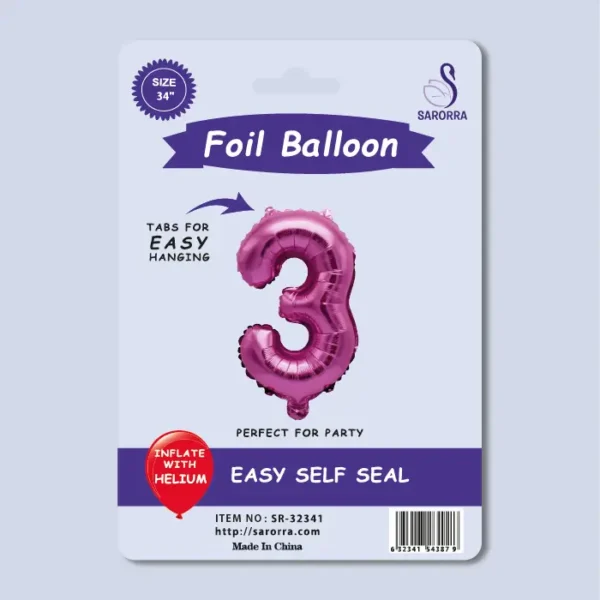 40in pink Numbers Foil Balloon Sarorra Supplies Wholesale