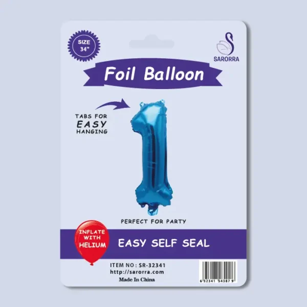 40in Blue Numbers Foil Balloon Sarorra Supplies Wholesale