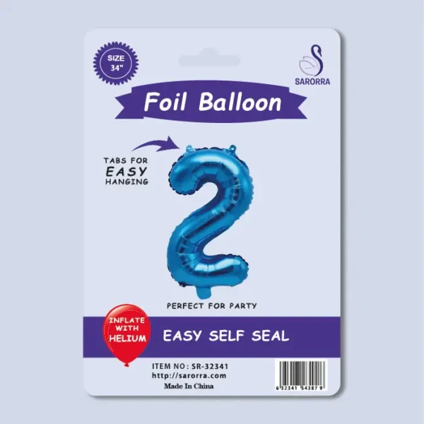 40in Blue Numbers Foil Balloon Sarorra Supplies Wholesale