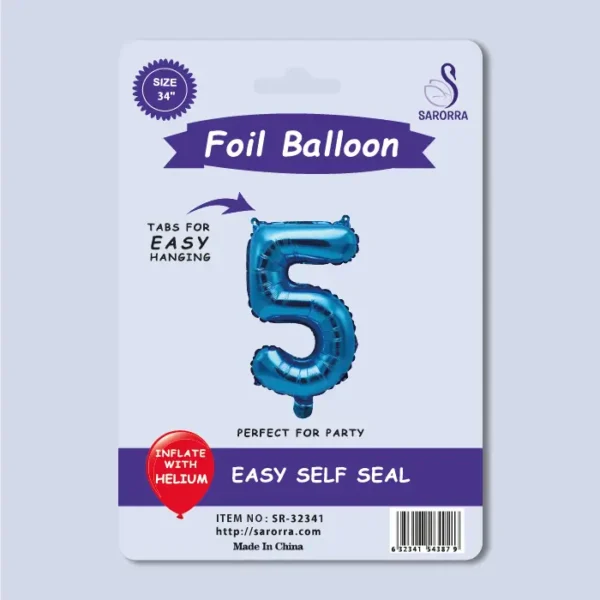 40in Blue Numbers Foil Balloon Sarorra Supplies Wholesale