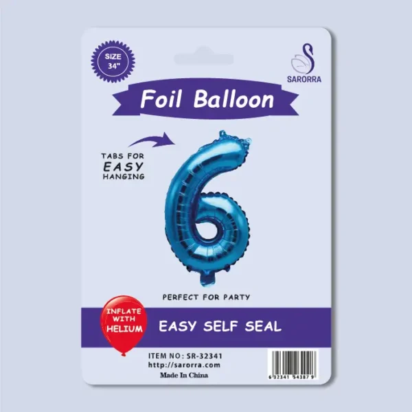40in Blue Numbers Foil Balloon Sarorra Supplies Wholesale