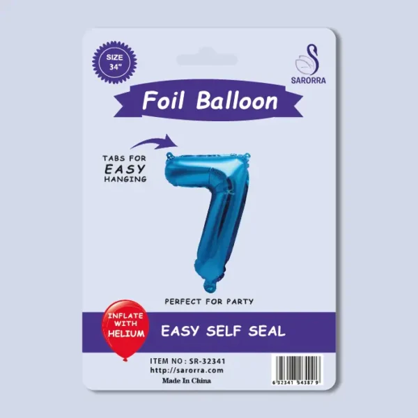 40in Blue Numbers Foil Balloon Sarorra Supplies Wholesale