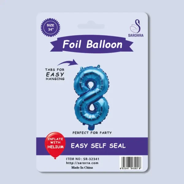 40in Blue Numbers Foil Balloon Sarorra Supplies Wholesale