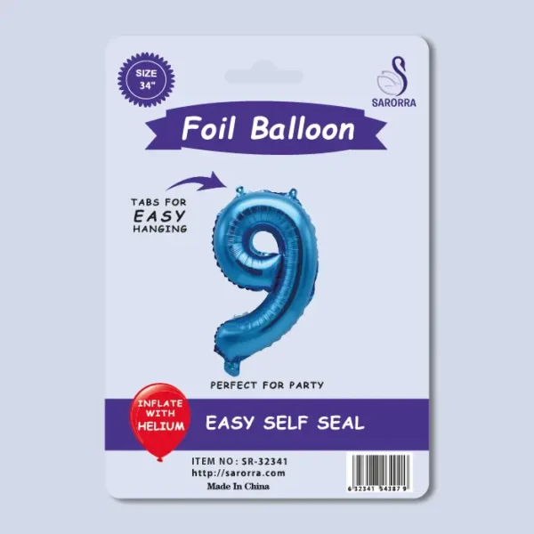 40in Blue Numbers Foil Balloon Sarorra Supplies Wholesale