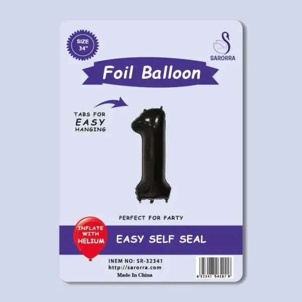 40in Black Numbers Foil Balloon Sarorra Supplies Wholesale