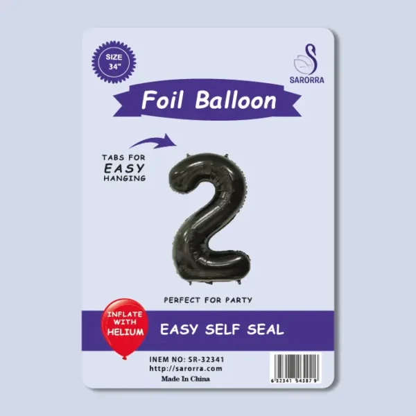 40in Black Numbers Foil Balloon Sarorra Supplies Wholesale