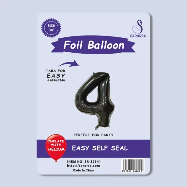 Sarorra 40inch Foil Ballon Black Numbers Supplies Wholesale - Image 5
