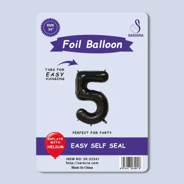 40in Black Numbers Foil Balloon Sarorra Supplies Wholesale