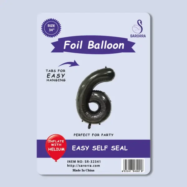 40in Black Numbers Foil Balloon Sarorra Supplies Wholesale