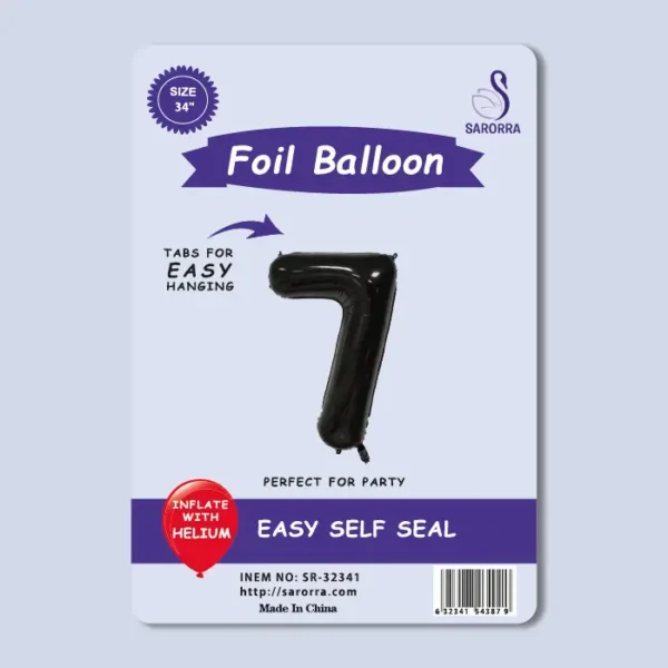 40in Black Numbers Foil Balloon Sarorra Supplies Wholesale