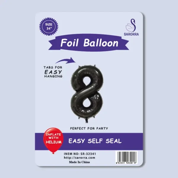 40in Black Numbers Foil Balloon Sarorra Supplies Wholesale