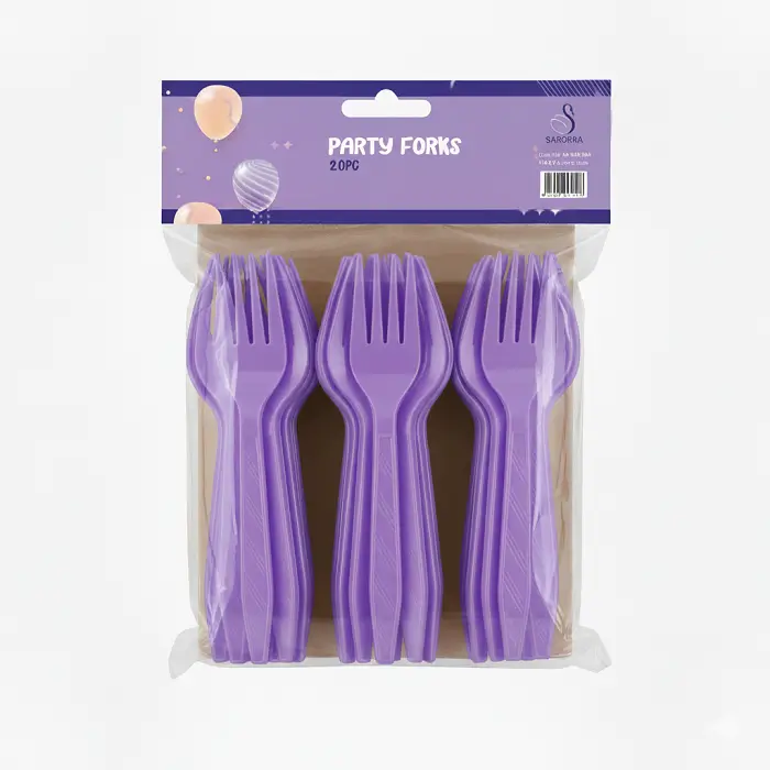 Sarorra vibrant party forks are the perfect addition to any celebration, offering both durability and style for your event. Made from high-quality plastic, they are lightweight yet sturdy enough for all types of party foods. Each pack includes 20 forks, neatly packaged and ready for birthdays, gatherings, picnics, and holiday events. Their bold color adds a fun touch to your table setting, making cleanup effortless while keeping your party theme bright and coordinated. Ideal for any festive occasion.